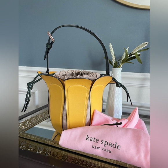 Kate Spade Novelty Petal Flower Bucket Bag- Yellow Morning Light - Picture 10 of 12